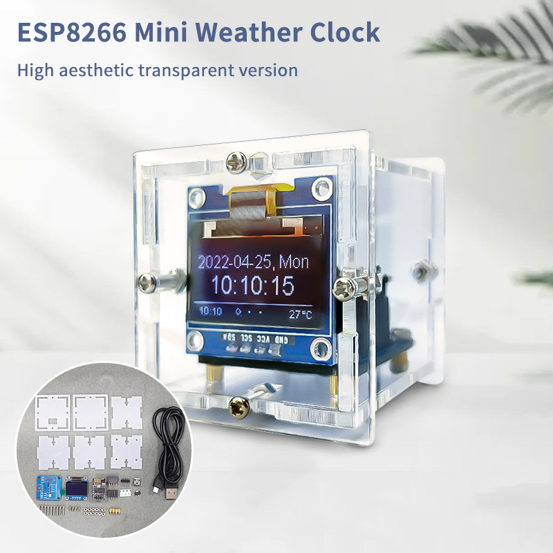 Electronics Project Kit - ESP8266 Mini Weather Clock Kit DIY